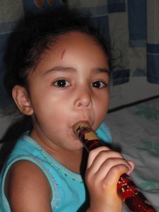 Cyan plays the recorder...