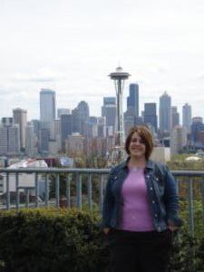 Laura at Kerry Park overlooking the city