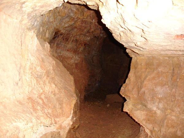 Narrow walkway in the cave