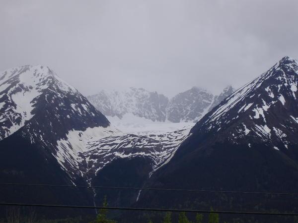 Glacier view from our campground in Smithers, British Columbia