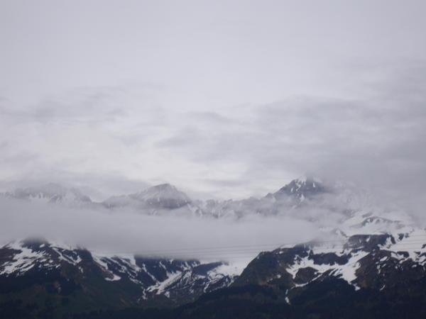 Misty Cold Coastal Mountains of Seward