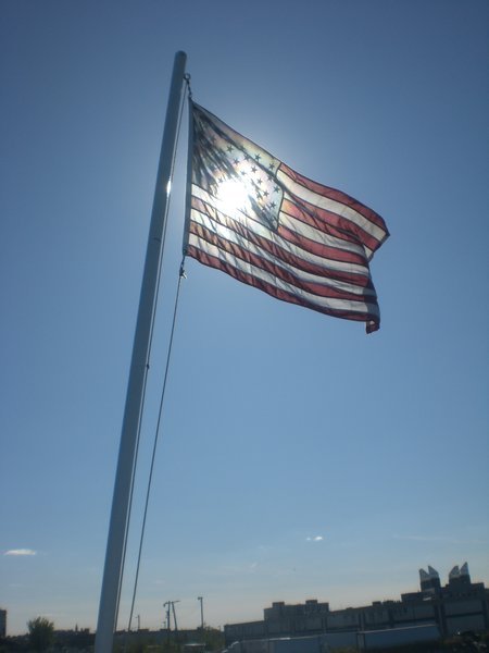 The star spangled banner shining in the sun