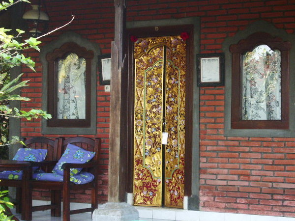 My door at hotel in Ubud