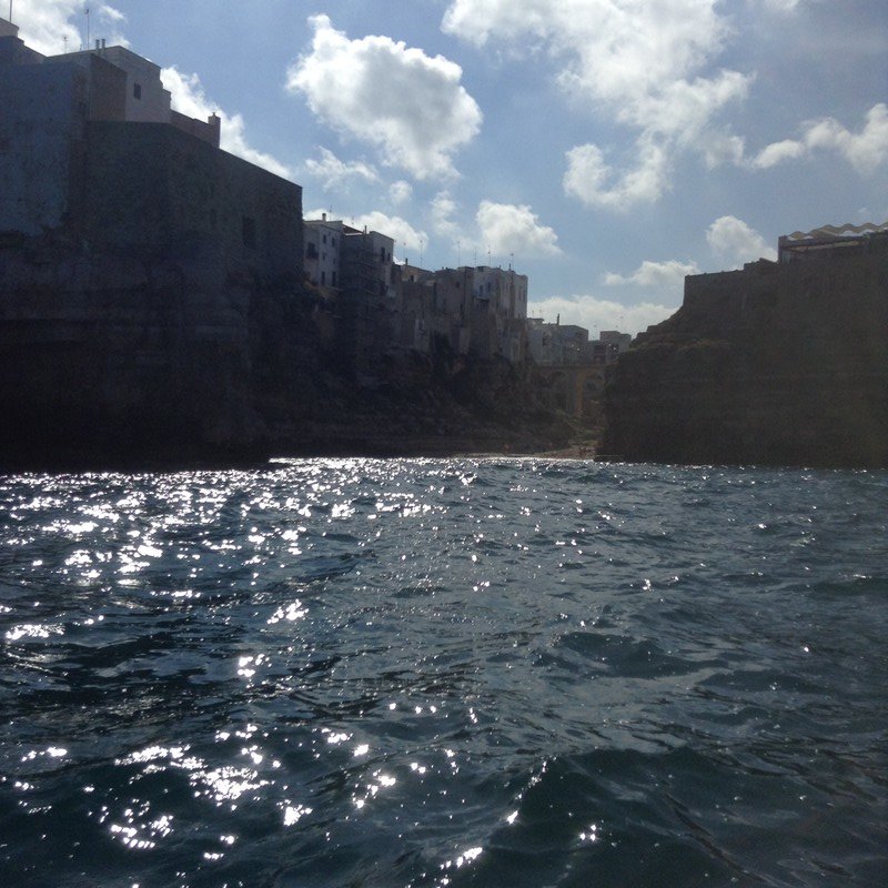 Going by Polignano  on boat trip