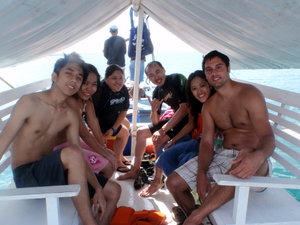 Our group snorkeling with Whale shark