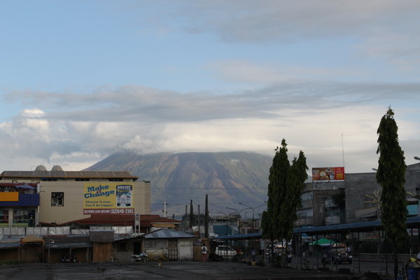 The volcano from town...