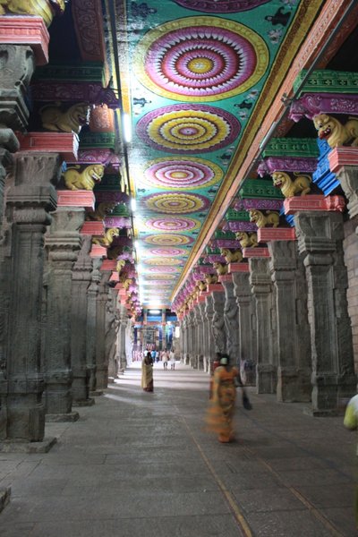 From inside the temple