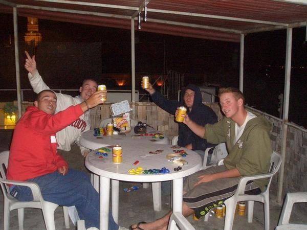 Typical poker night on rooftop terrace