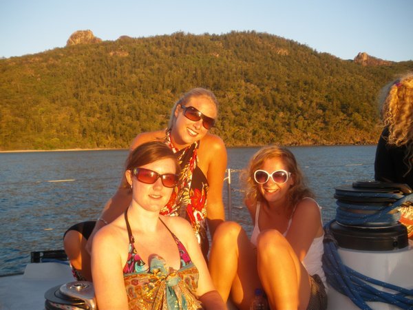 Me, Nicola and Carrie sailing