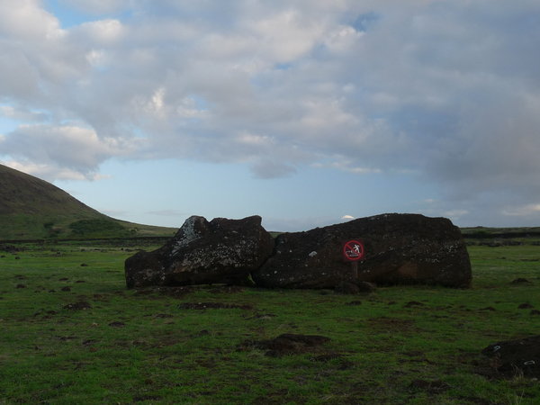 A sleeping Moai