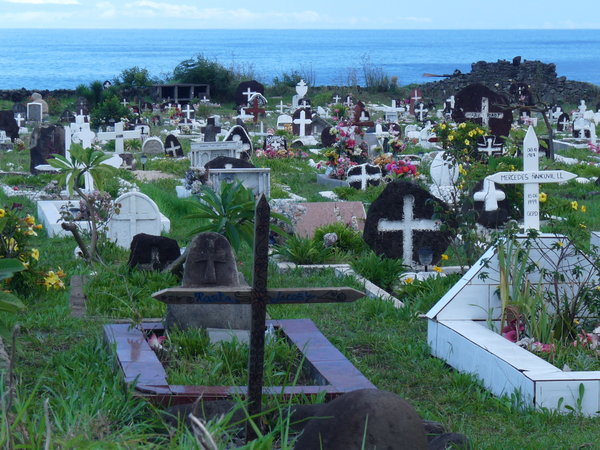 The local cemetery at Hanga Roa
