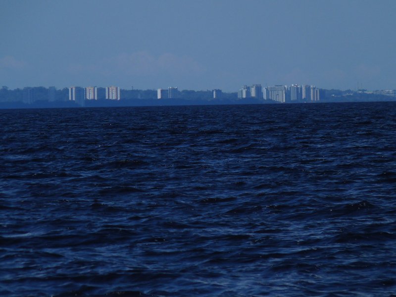 View of Manaus from the white beach