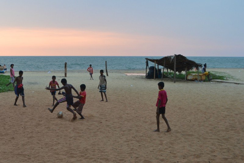 Football on the beach in Negombo
