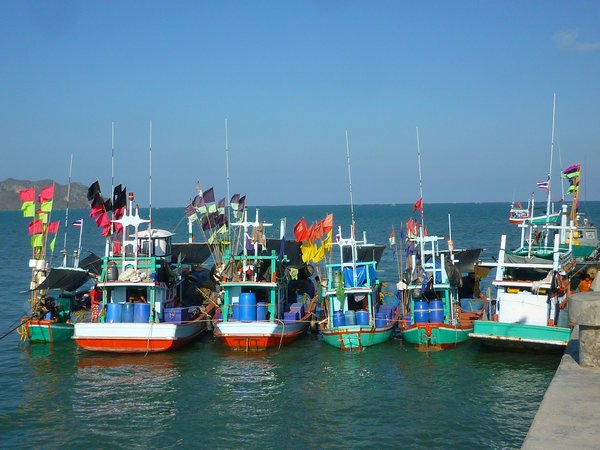 colourful fishing boats