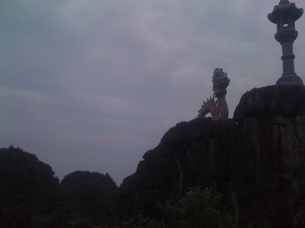 Dragon statue perched at the top