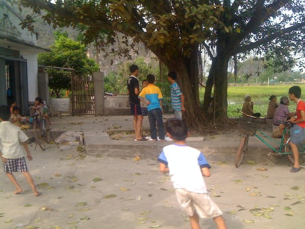 Kids playing in a local village