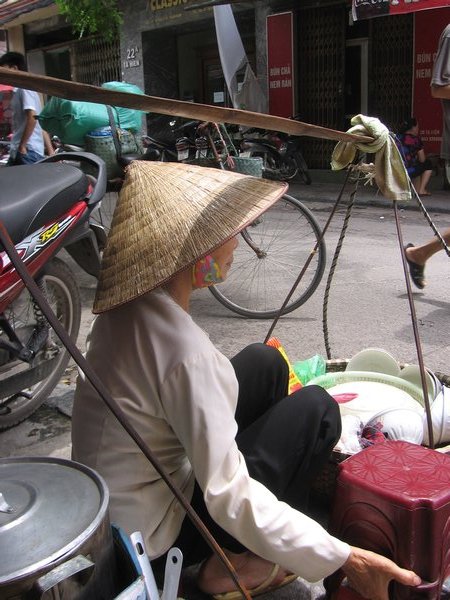 Street seller taking a rest