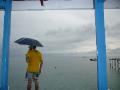 under Umbrella on the pier