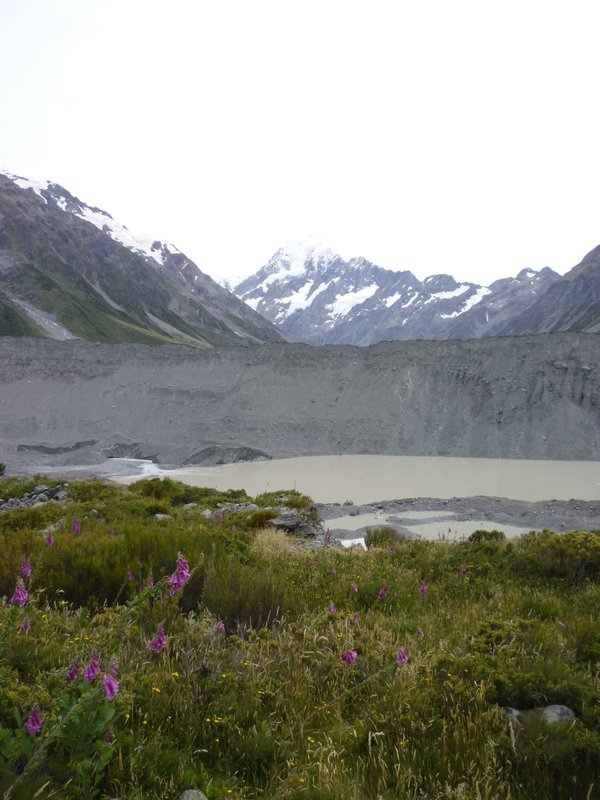 Glacial lake and the moraine wall