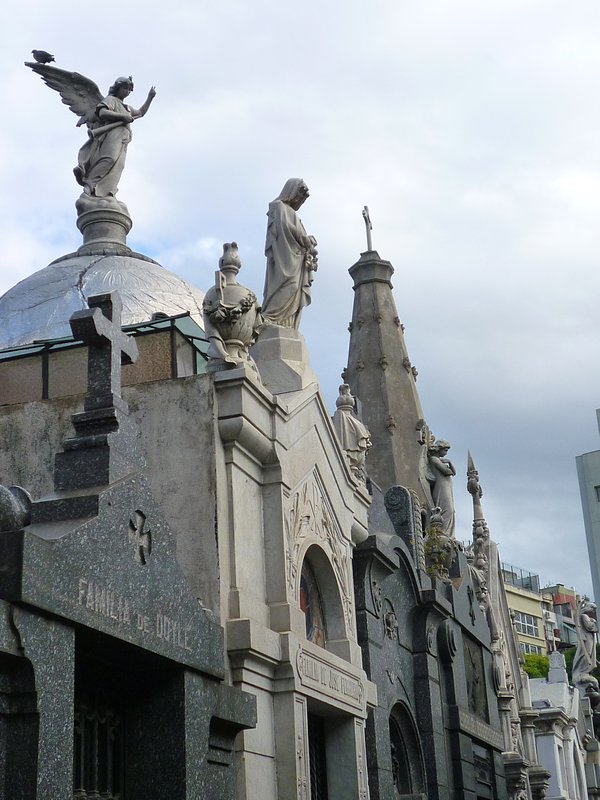 ornate statues in Recoleta cemetary