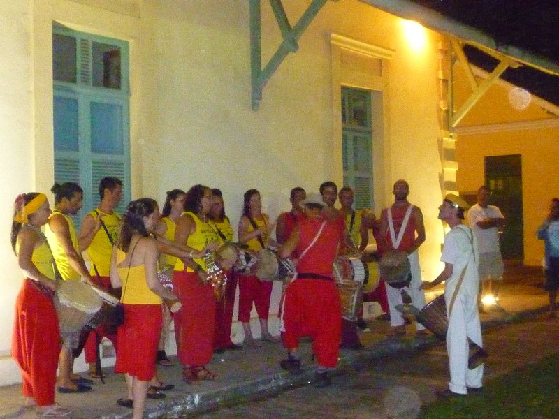 The Samba band prepares
