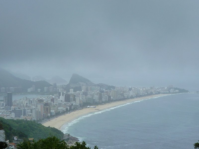 View from Arvrao (top of Vidigal) on a cloudy day