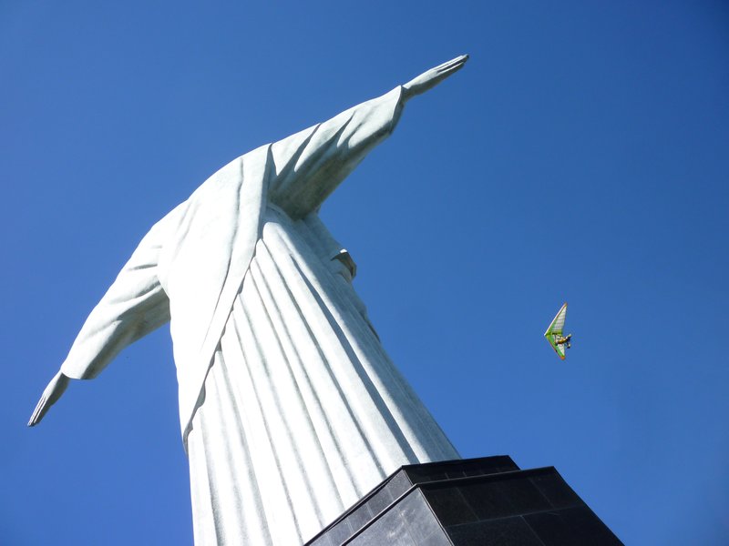 Christ the redeemer and a micro light