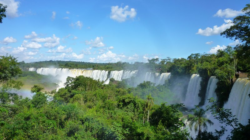 Gazing along the 275 falls of Iguazu, Argentina