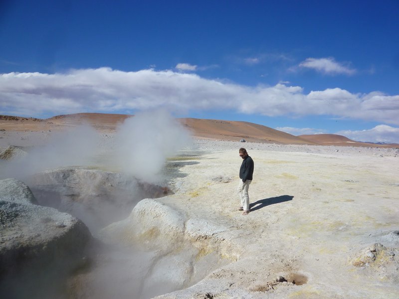 Lewi stares into the geyser
