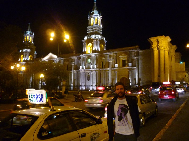 The Plaza de Armas at night