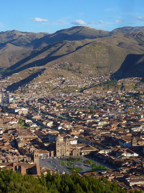 Cusco laying in the valley below