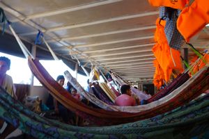 A sea of swaying hammocks