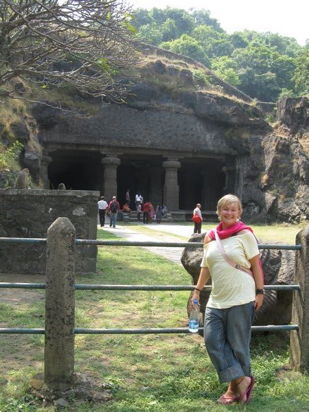 In front of Elephanta Caves