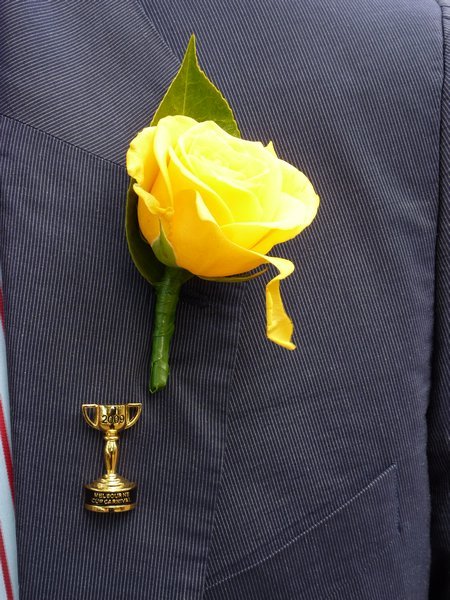 Yellow Rose & Cup Pin