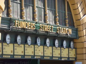 Flinders Street Station sign