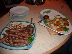 Grilled meat and potatoes