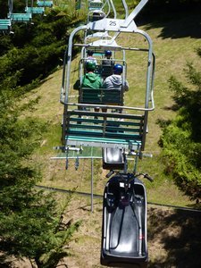 Chairlift from behind