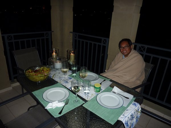 Eating out on the balcony