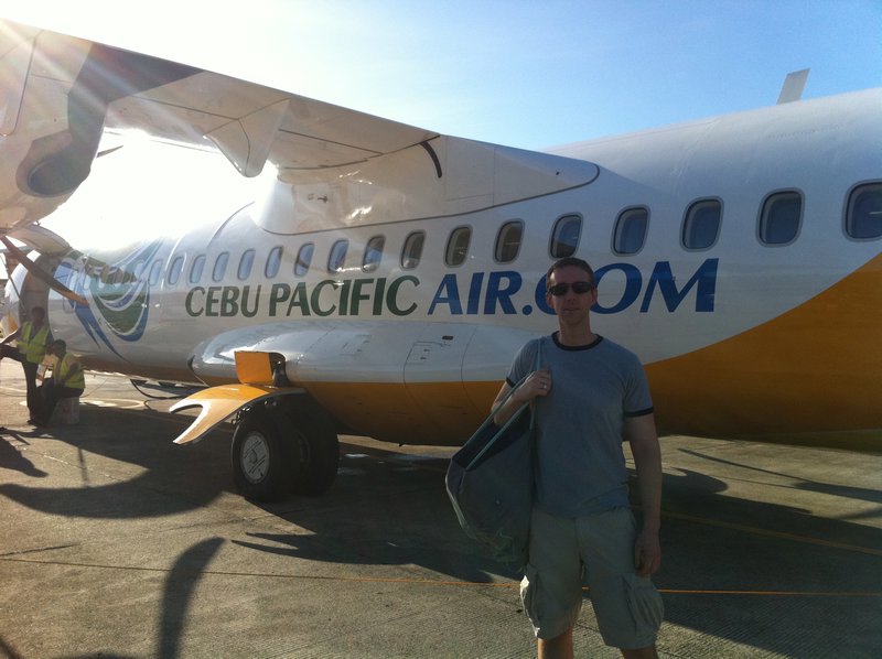 Stephen boarding Cebu Pacific