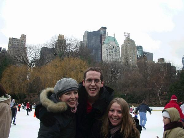 Katie, Mark and Laura ice skating
