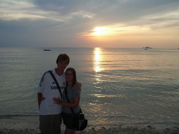 The happy couple and the sunset