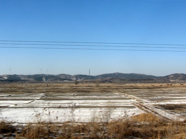 Train ride to Harbin-wind turbines  