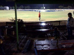 Rain stops play on Friday evening at the BCA Oval