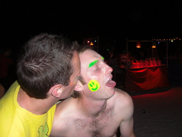 Barry, the best face painted man on the island.. compliments of Mr Pace.