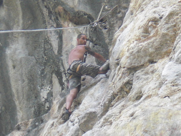 Me - Rock climbing.