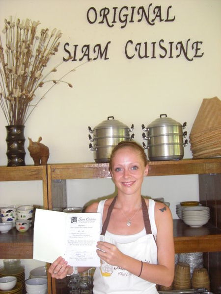 The Chef & her Thai Cooking Diploma.