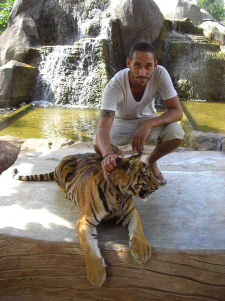 Me with the Tiger by the scruff of it's neck, just so he remembers who's boss.