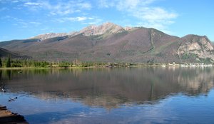 View of the mountains while fishing