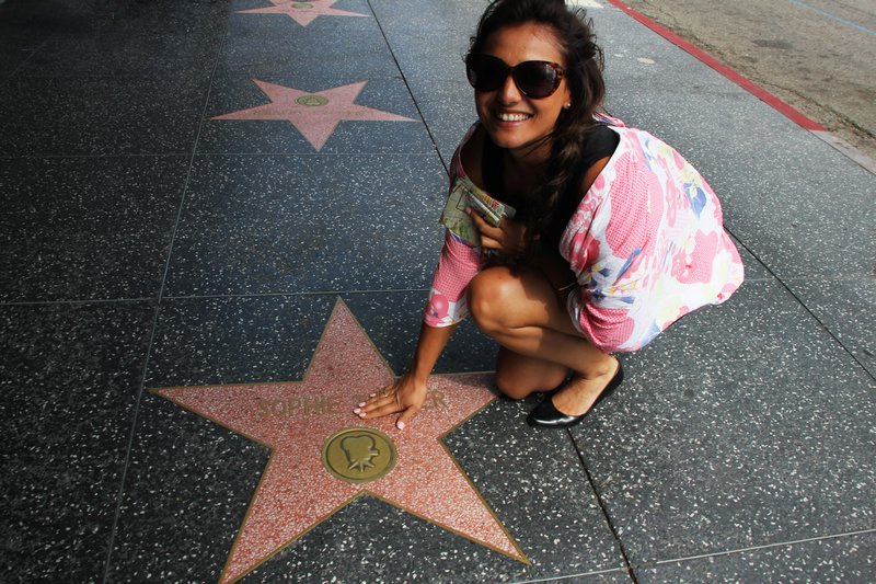Sophie found herself on the walk of fame