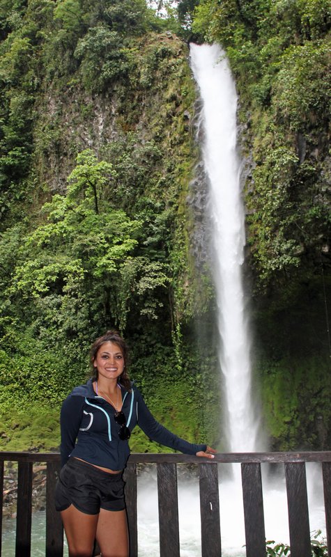 Sophie in front of La Fortuna
